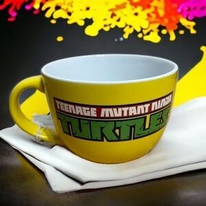 Teenage Mutant Ninja Turtles Coffee Mug NEW 24 oz Ceramic Cowabunga Yellow